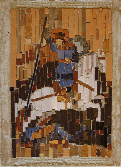 Георгий Победоносец мрамор плитка керамогранит цемент/мозаика 44см x 31см 2011 